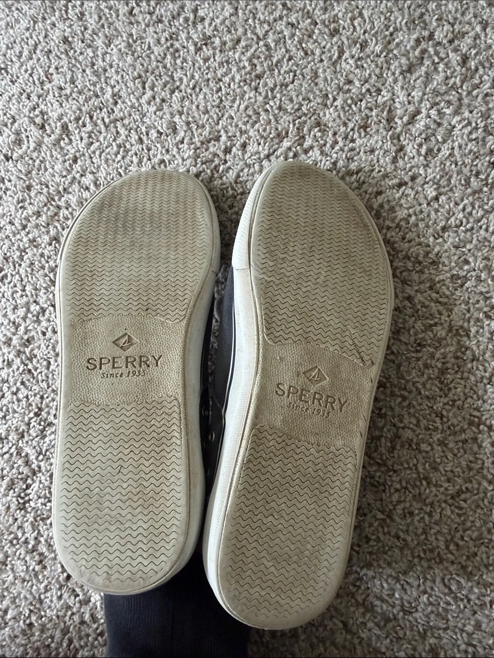 Sperry Men's Gray Canvas Boat Shoes with Tan Accents